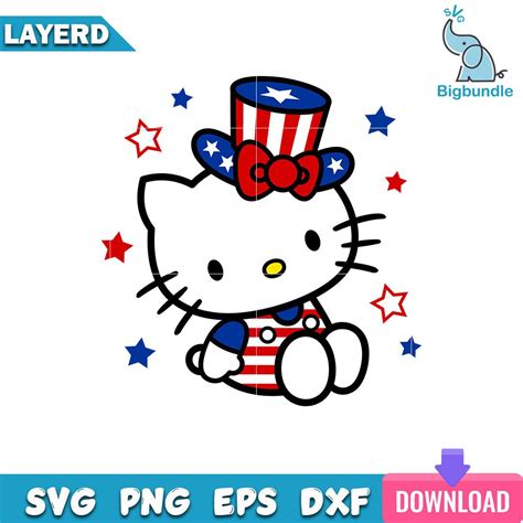 Patriotic Kitty Svg, 4th Of July Svg, Hello Kitty Svg, SG20062350 ...