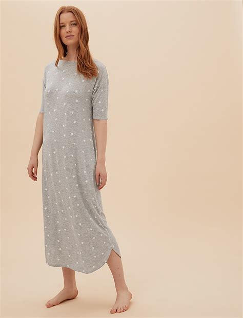 Buy Star Print Long Nightdress at Marks & Spencer