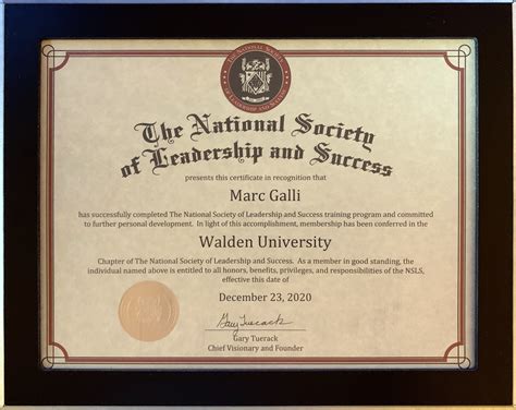 Marc Galli, National Society of Leadership and Success