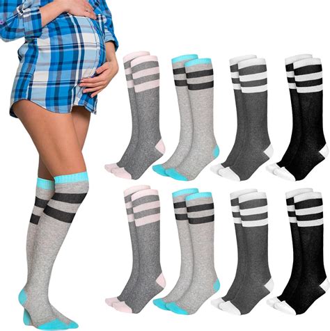Amazon.com: Tisancy 8 Pairs Pregnancy Compression Socks for Women 20-30 ...
