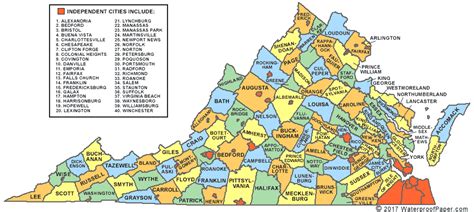 Printable Virginia Maps | State Outline, County, Cities