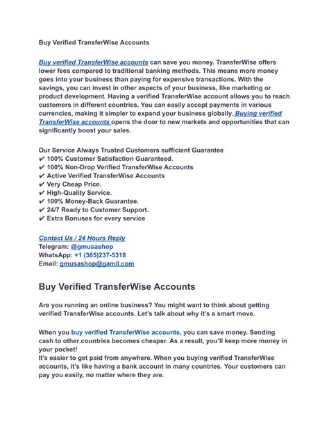 PPT - Buy Verified TransferWise Accounts PowerPoint Presentation, free ...