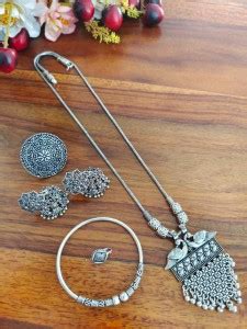 Naman Arts Brass Silver Jewellery Set Price in India - Buy Naman Arts ...