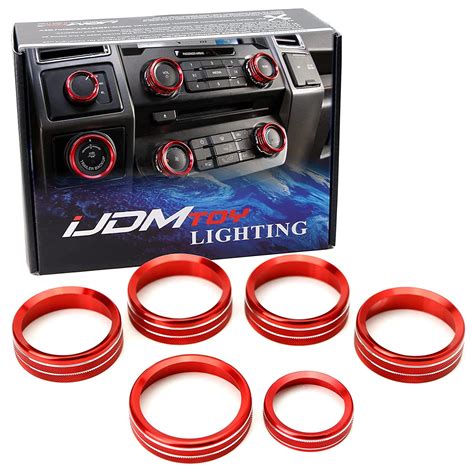 iJDMTOY 6pc Sports Red Aluminum Air Conditioner Stereo Volume/Tune ...