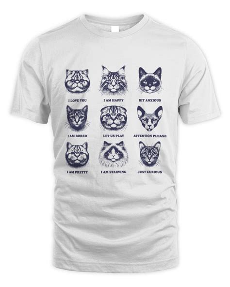 Retro Cat Feelings Shirt, Cat Lover Gift, Cat Feeling Chart, Mental ...