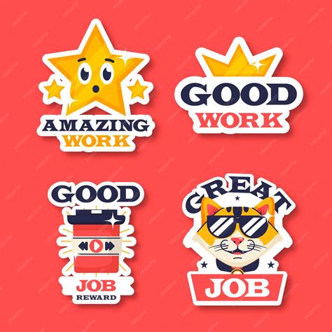 Free Vector | Great job stickers collection