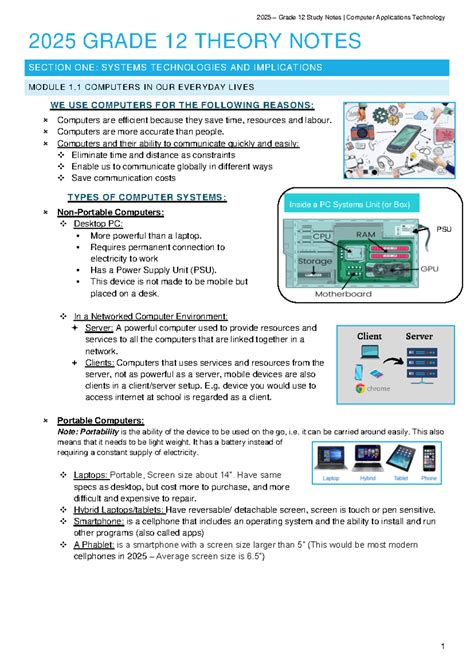 Grade 12 CAT Theory Notes: Systems Technologies & Implications - Studocu