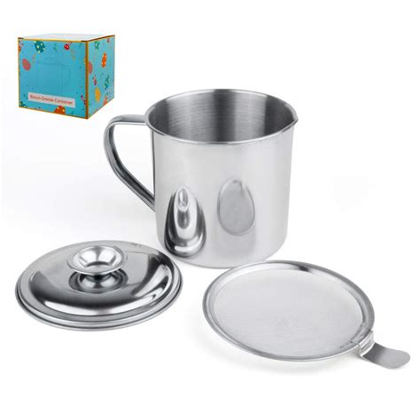 Vindar Fat Separator Cooking Oil Storage Bacon Grease Container ...