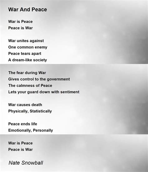 War Is Peace