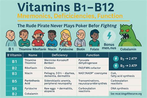 🧠 Vitamins B1–B12: Mnemonics, Deficiencies, and Exam Clues — King of ...