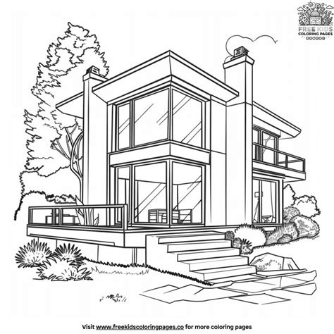 Modern House Coloring Pages