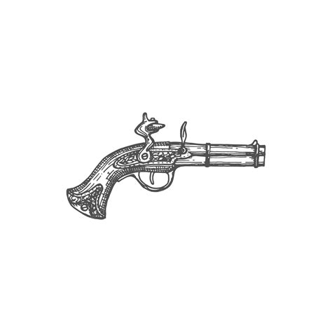 Flintlock Pistol Drawing