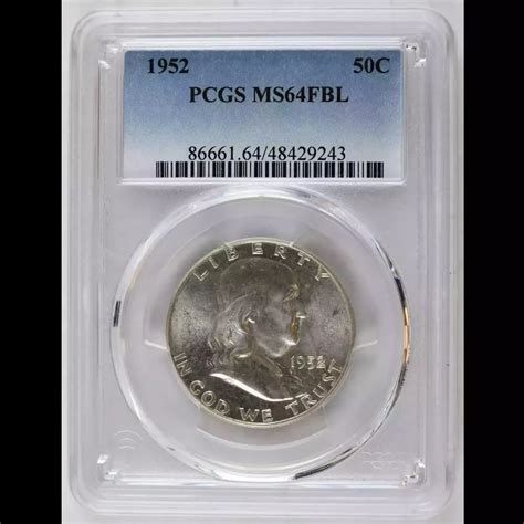 1952 Half Dollars Franklin PCGS MS-64 FBL - Harbor Coin Company