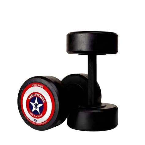 Buy YASH FITNESS Rubber Fixed Weight Dumbbell, Pair of 10Kg (10Kg X 2 ...