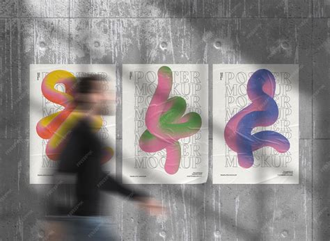 Glued Posters On Outdoor Wall Mockup Psd