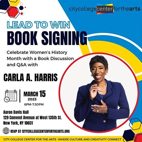 LEAD TO WIN: Book Signing with Carla Harris, Aaron Davis Hall, New York ...