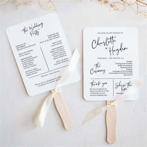 Wedding Itinerary, Wedding Fan, Wedding Fan Program, Wedding Timeline, Ceremony Program, Minimal ...