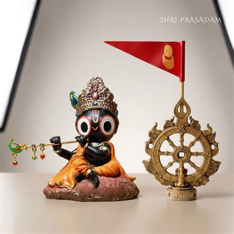 Jagannath Idol & Mahachakra Flag Combo | 15% OFF | Shri Prasadam