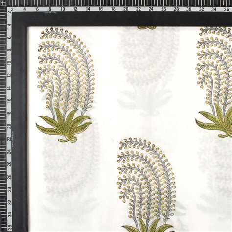 Buy Luxury Green Leaf Hand Block Print Fabric Online – DMAASA