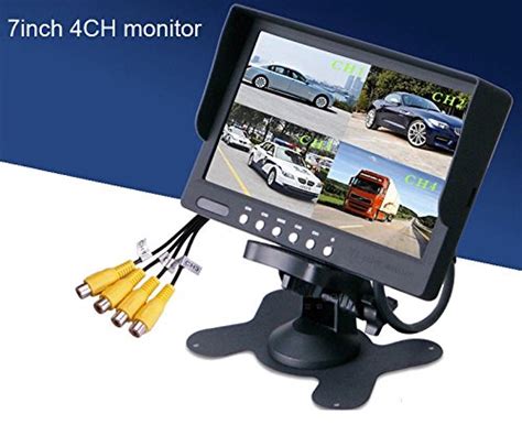 Alria 7" TFT-LCD Car Rearview Quad Split Monitor,Remote Control,4 CH ...