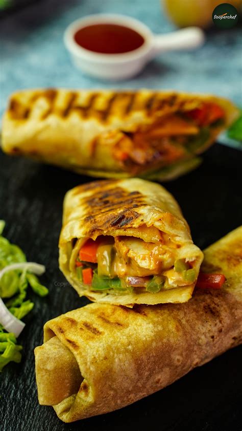 Chicken Roti Roll Recipe | Tandoori Chicken Roll Recipe by SooperChef ...