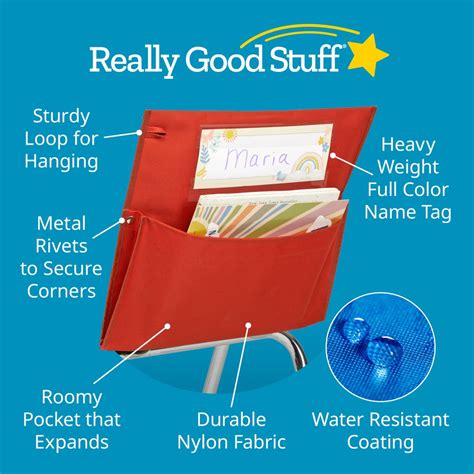 Really Good Stuff® Boho Chair Pocket - 6 Pack