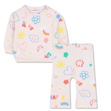 BILLIEBLUSH – Baby Girls Pink & Colourful Print Leggings Set – Little ...