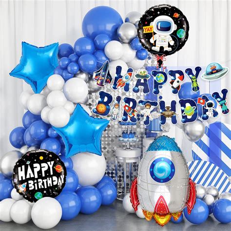 Rozi Decoration Astronaut Theme Birthday Decoration Combo Kit for Kids ...