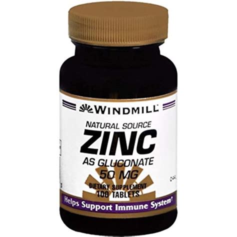 ZINC TAB GLUCONATE 50 MG WMILL Size: 100 by Windmill | TGG