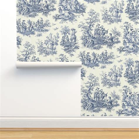 Victorian Style Toile De Jouy Winter Season Outdoor Nature Vintage ...