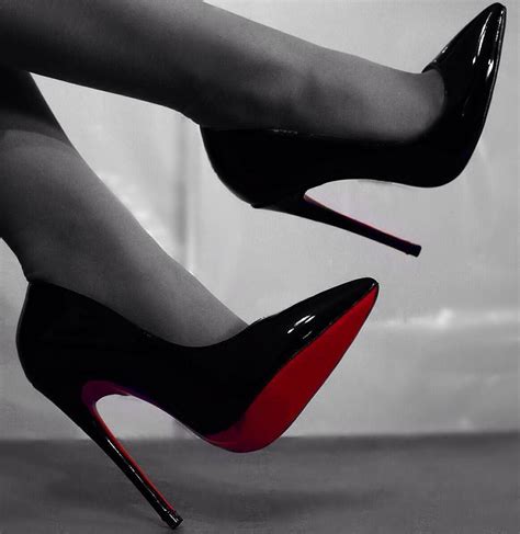 Christian Louboutin Patent Leather Black and Red High Heels in 2019 | Christian louboutin ...