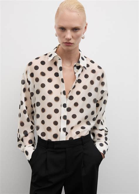 Polka-dot lyocell shirt - Women | MANGO USA