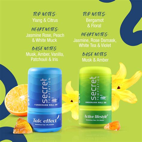 Active Lifestyle & Talc Effect Roll On, Pack of 2 | Secret Temptation