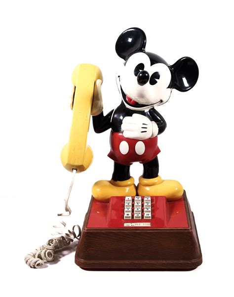 Lot - The Mickey Mouse Phone 1976 Retro Push Phone