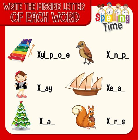 Write the missing letter of each word worksheet for children 1845863 ...