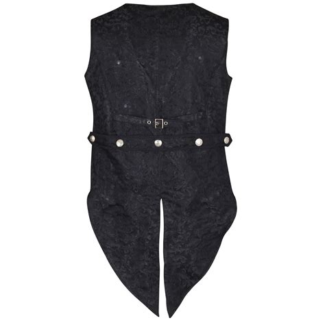 Snapklik.com : Mens Black Vest Waistcoat Tailcoat Black Brocade Damask ...