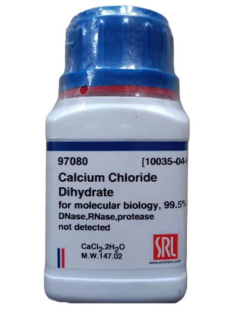 SRL Calcium Chloride Dihydrate for molecular biology, 99.5%, 100Gm, CAS ...