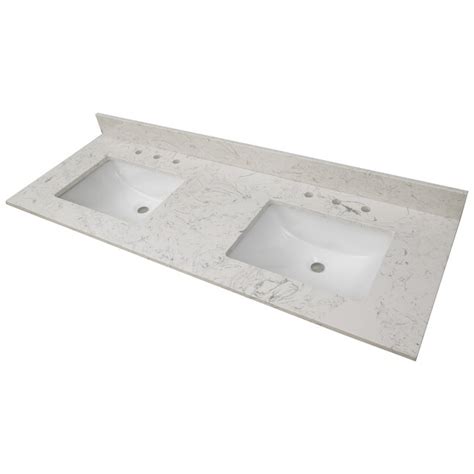 WonderLand Carrara Classique 61-in Carrara Classique Engineered Marble ...
