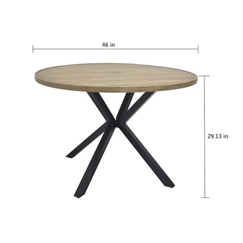 Style Selections Canyon Way Round Outdoor Dining Table 46-in W x 46-in ...
