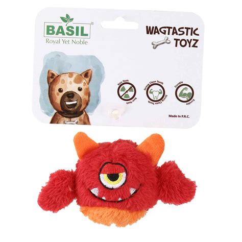 BASIL Plush Monster Ball with TPR Small Squeaky Ball Inside - The Basil ...