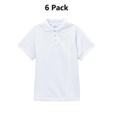 Boys Uniform Polo Shirt, Size: 16 Years, Color: White, Count: Pack 6 ...