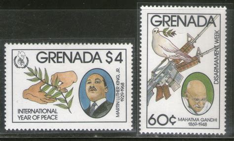 Grenada 1985 Mahatma Gandhi of India Martin Luther King Sc 1404-5 2v M ...