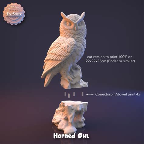 Archivo 3D Búho cornudo・Diseño de impresora 3D para descargar・Cults