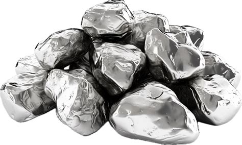 AI generated silver nuggets png 35459717 PNG