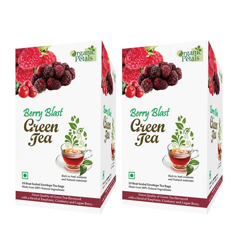 ORGANIC PETALS Berry Blast Herbal Green Tea/Blend Of Green Tea ...