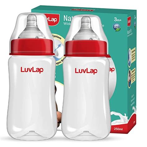 LuvLap Anti-Colic Wide Neck Natura Flo Baby Feeding Bottle Plain ...
