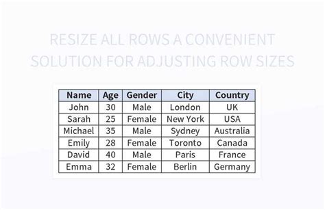 Image result for Excel Changing Multiple Row Sizes