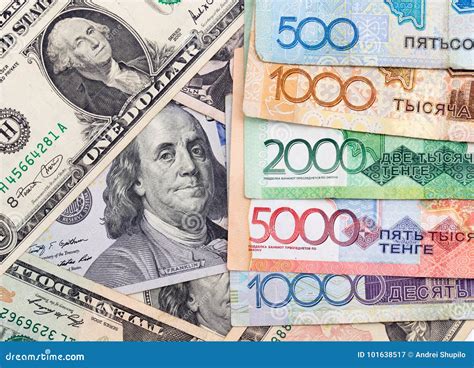 American Dollars and Kazakhstan Tenge Stock Image - Image of currency ...