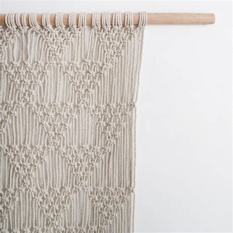 The Decor Mart Macrame Off White Geometric Pattern Curtains