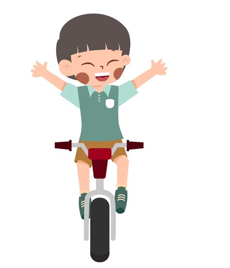 Kid Riding A Bike Clipart